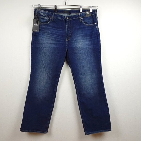 Silver Jeans Infinite Fit Boot Cut Women's Plus Size 3X Blue Denim Stretch - Picture 1 of 11